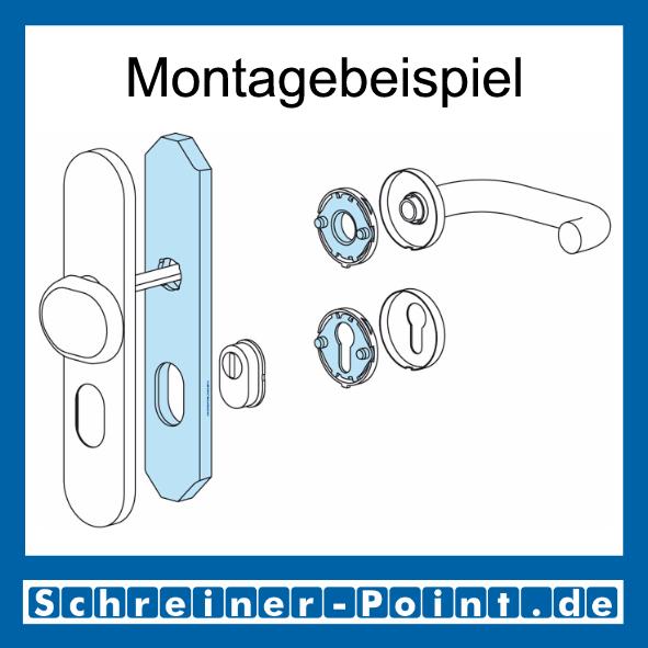Hoppe Edelstahl F69 Knopfschild E86G/3332ZA ES1 (SK2) (Knopfschild für Kombi-Schutz) 3332300, 3332246